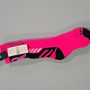 EPIC SPORTS SOCKS. HOT PINK AND BLACK/WHITE COLOR. BREAST CANCER AWARENESS MED.